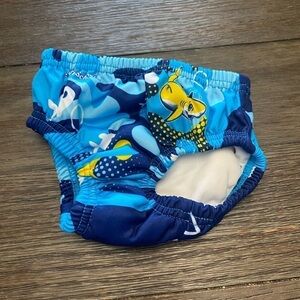 iPlay Aqua Submarine Whale Reusable Swim Suit Diaper 12 Months White